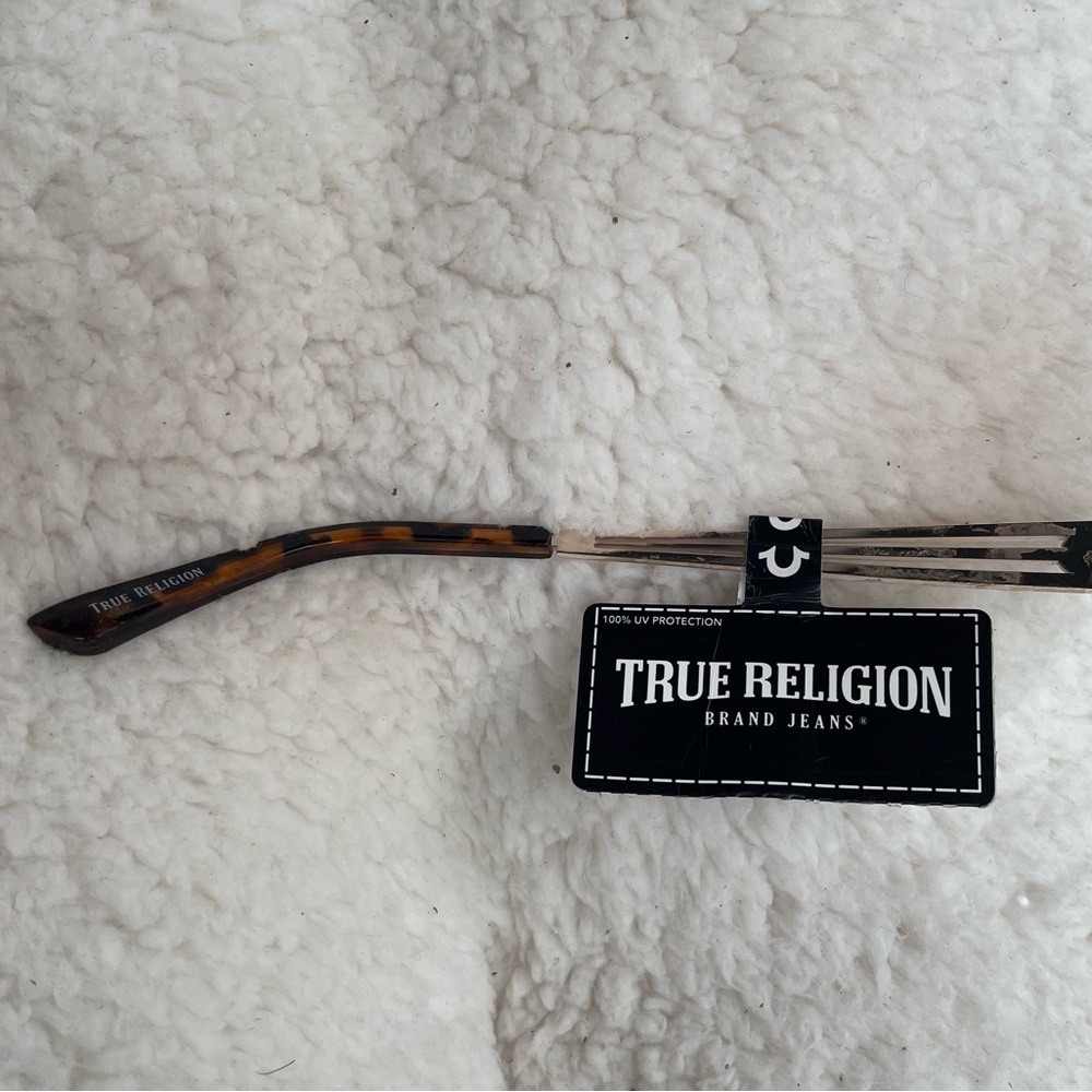 True Religion Gold Sunglasses with Orange Lenses NWT - Picture 8 of 8